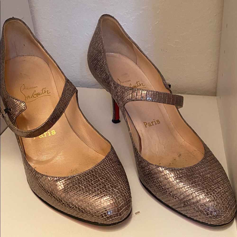 Christian Louboutin Metallic art jane pumps
